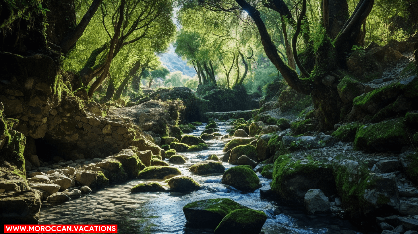 Hiking trail winding through lush greenery in Talassemtane National Park, showcasing a captivating journey through time amidst breathtaking natural landscapes.