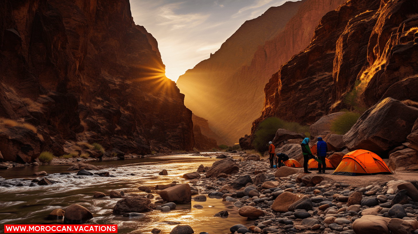 A group of hikers exploring the scenic landscapes of Dades Valley with local adventure guides.