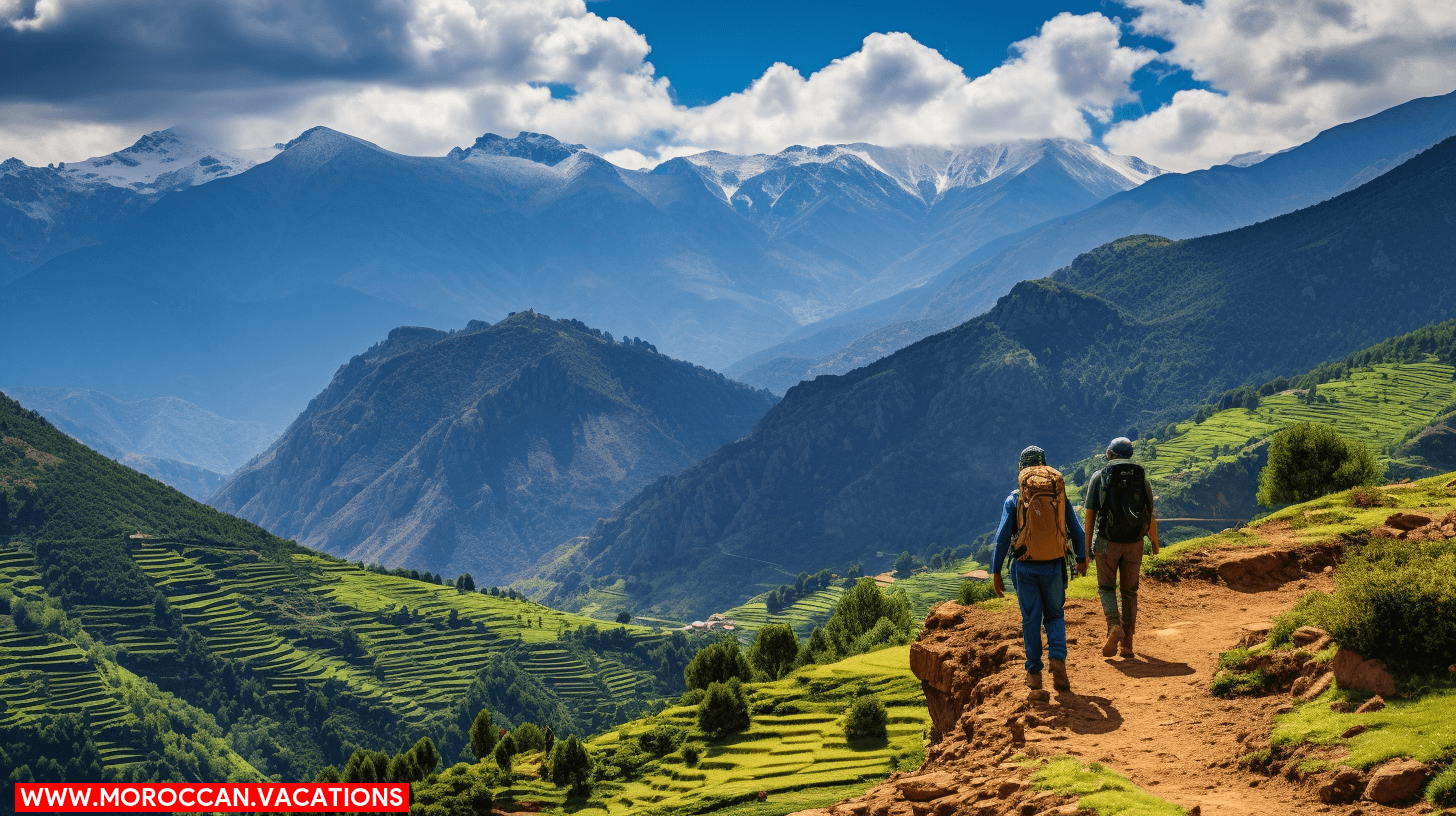 A winding path through lush greenery in the Talassemtane National Park Circuit.