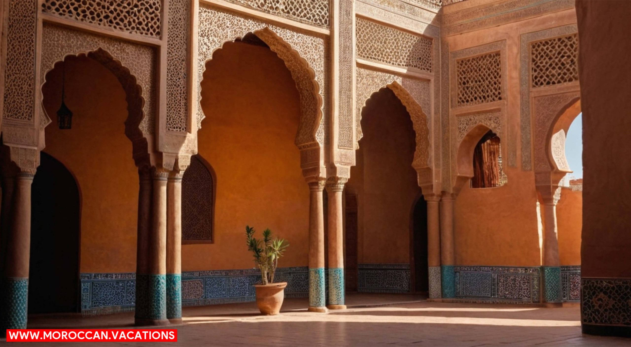 An image capturing the intricate archways of Marrakesh's architecture.