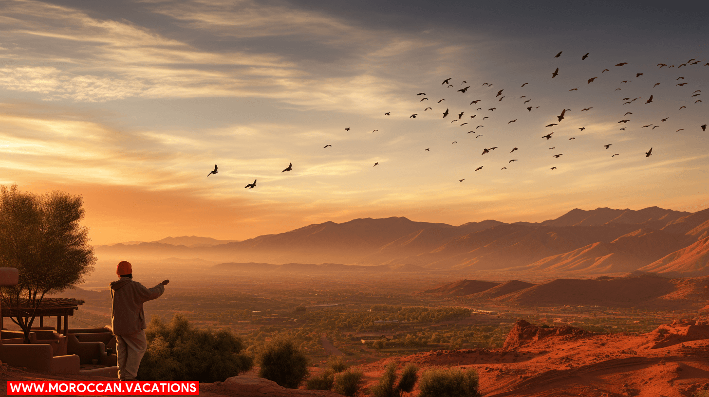 Scenic landscape of Dades Valley, a prime destination for birdwatching enthusiasts, offering diverse habitats and abundant bird species.