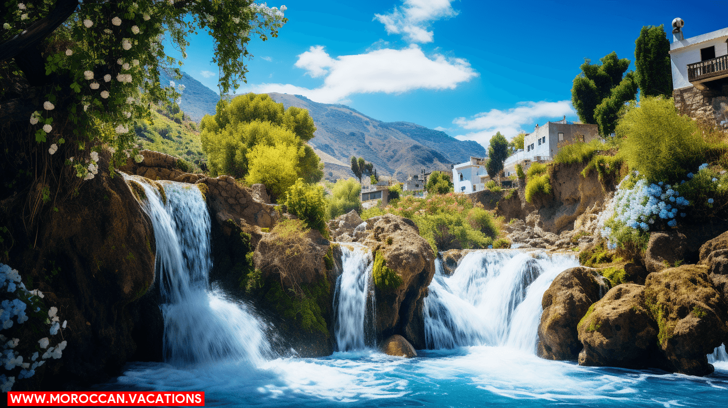 Captivating view of cascading waterfalls amidst nature's beauty - perfect for exploring and adventure seekers