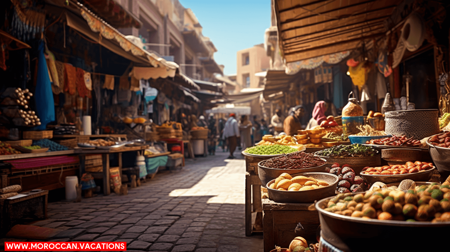Image showcasing the transformation of Moroccan street food through time.