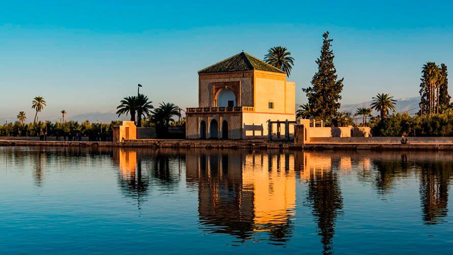 Explore the lush greenery and tranquil surroundings of this iconic Moroccan landmark.