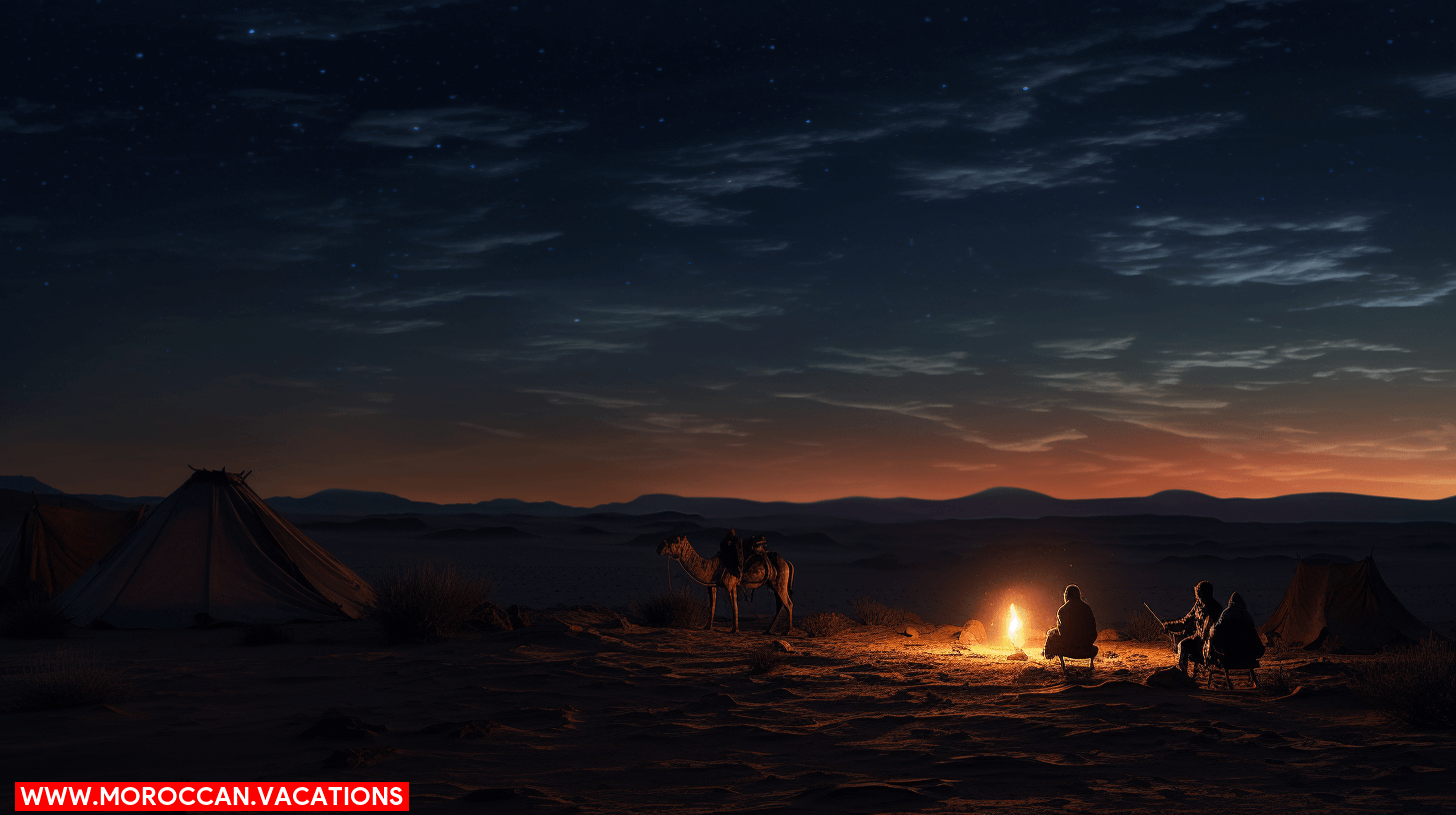 Experience the mesmerizing beauty of a night under the Sahara stars - an unforgettable journey into the heart of the desert's magic.