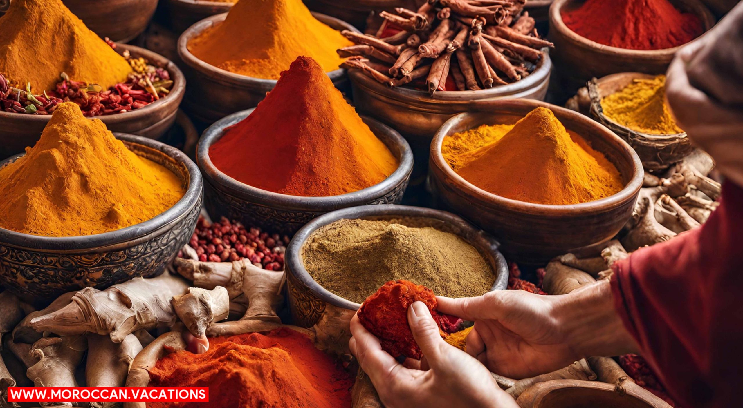 Depict an ancient marketplace bustling with merchants, their colorful stalls adorned with exotic spices.