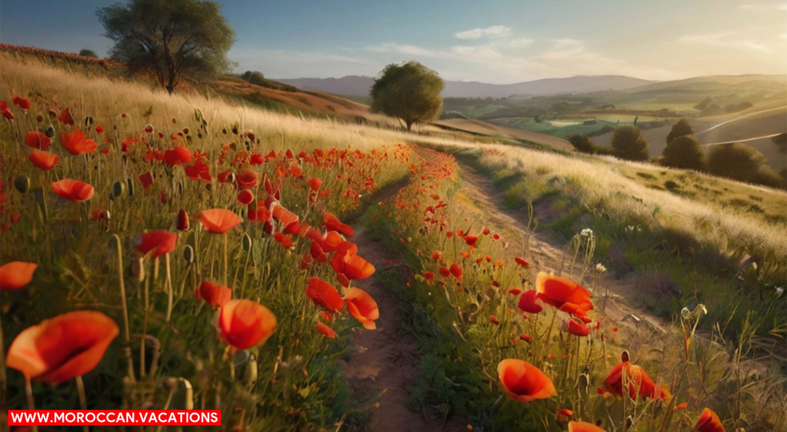 A landscape of wild flowers.